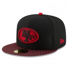 Men's San Francisco 49ers New Era Black 2017 Sideline Official 59FIFTY Fitted Hat 2744839